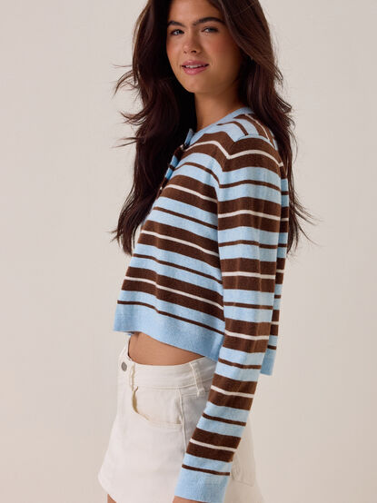 Londyn Multi Stripe Button Up Cardigan - AS Kids