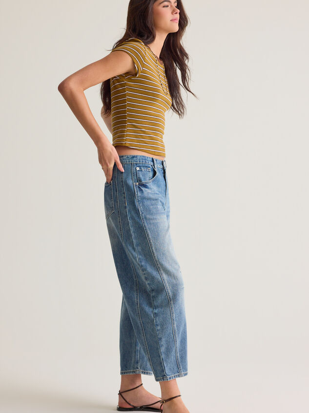 Jenna Cropped Barrel Jean Detail 5 - AS Kids
