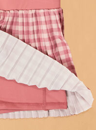 Tatum Gingham Pleated Cheer Skort Detail 4 - AS Kids