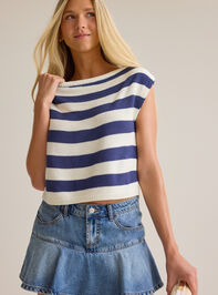 Ruth Striped Boat Neck Sweater Detail 2 - AS Kids