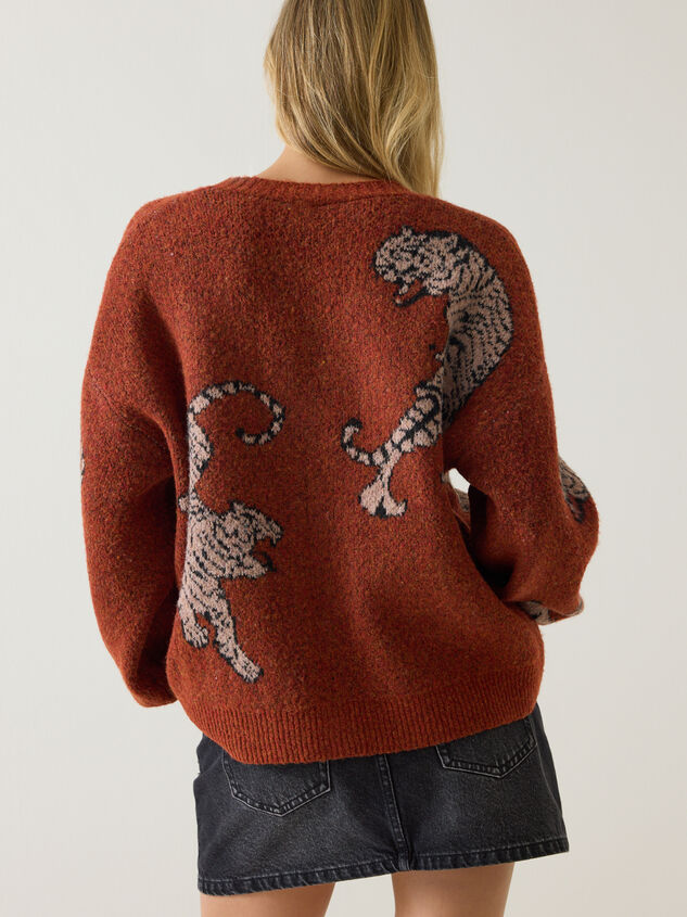 Tigris Balloon Sleeve Tiger Cardigan Detail 7 - AS Kids