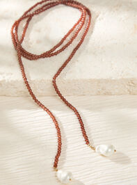 Brown Beaded Wrap Necklace Detail 5 - AS Kids