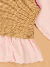 Florence Floral Embroidered Sweater Detail 3 - AS Kids