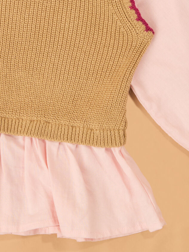 Florence Floral Embroidered Sweater Detail 3 - AS Kids