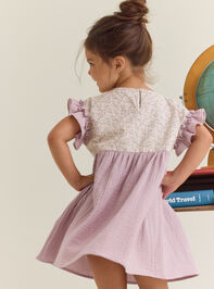 Lana Floral Flutter Sleeve Dress Detail 2 - AS Kids