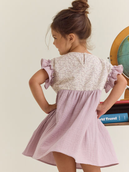 Lana Floral Flutter Sleeve Dress - AS Kids