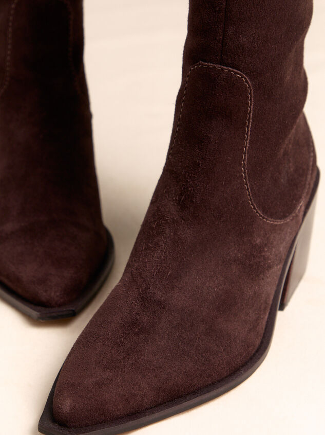 Antony Suede Block Heel Boot Detail 4 - AS Kids