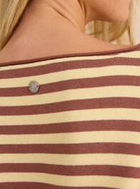 Flow Stripe Boat Neck Pullover Detail 6 - AS Kids
