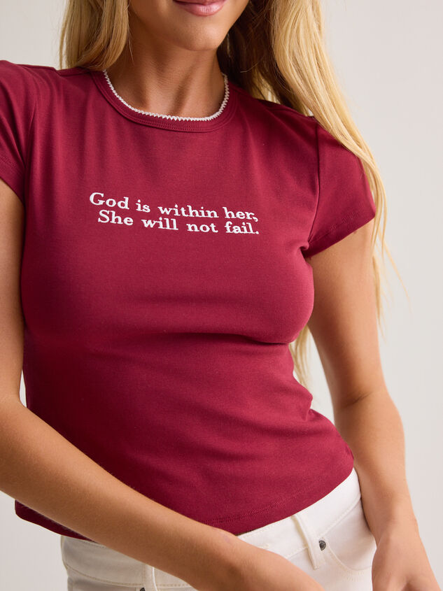 God Is Within Her Baby Tee Detail 3 - AS Kids