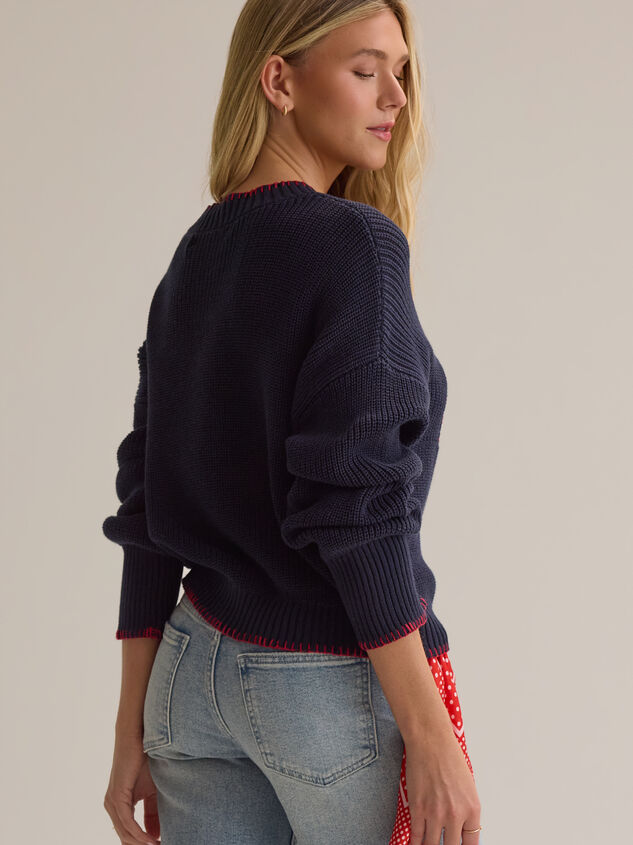 Newport American Flag Contrast Sweater Detail 5 - AS Kids
