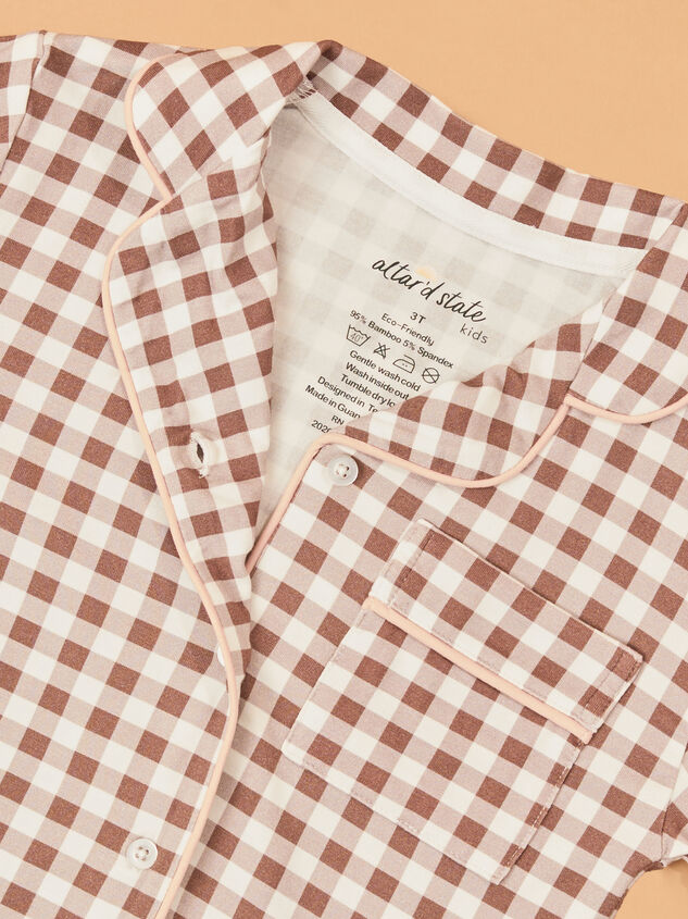 Eloise Gingham Toddler PJ Set Detail 3 - AS Kids