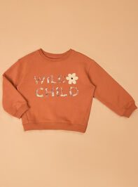 Wild Child Graphic Sweatshirt Detail 4 - AS Kids