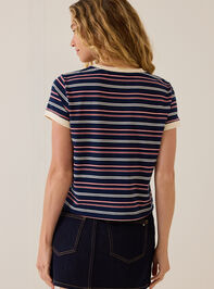 Kristie Stripe Contrast Trim Tee Detail 7 - AS Kids