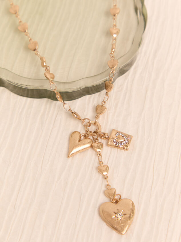 Heart Charm Y Necklace Detail 3 - AS Kids