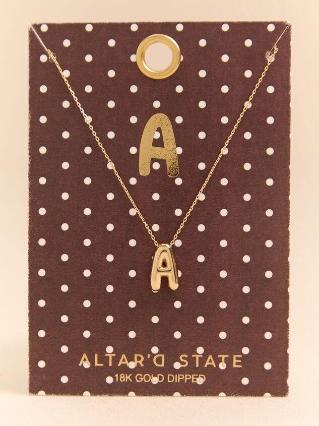 18K Gold A Bubble Monogram Necklace - AS Kids