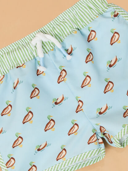 Dexter Duck Swim Trunks by Mudpie - AS Kids