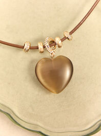 Greer Cord Heart Pendant Necklace Detail 2 - AS Kids