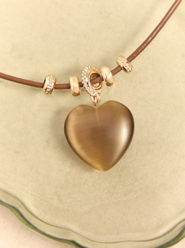 Greer Cord Heart Pendant Necklace Detail 2 - AS Kids
