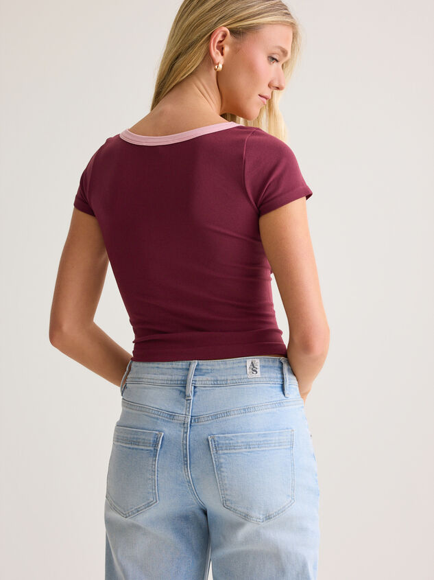 Lennox Contrast Trim Henley Cami Detail 4 - AS Kids