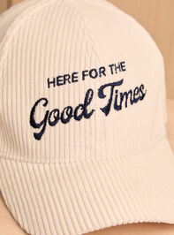 Here for the Good Times Cord Baseball Hat Detail 2 - AS Kids