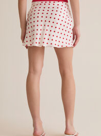 Maeve Polka Dot Satin Mini Skirt Detail 5 - ALTAR'D STATE KIDS