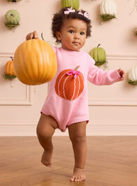 Hazel Pumpkin Sweater Bubble By Mudpie Detail 4 - AS Kids