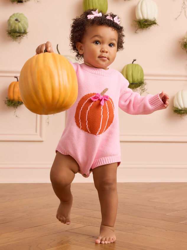 Hazel Pumpkin Sweater Bubble By Mudpie Detail 4 - AS Kids