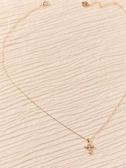 Luminous Faith Opal Cross Necklace - AS Kids