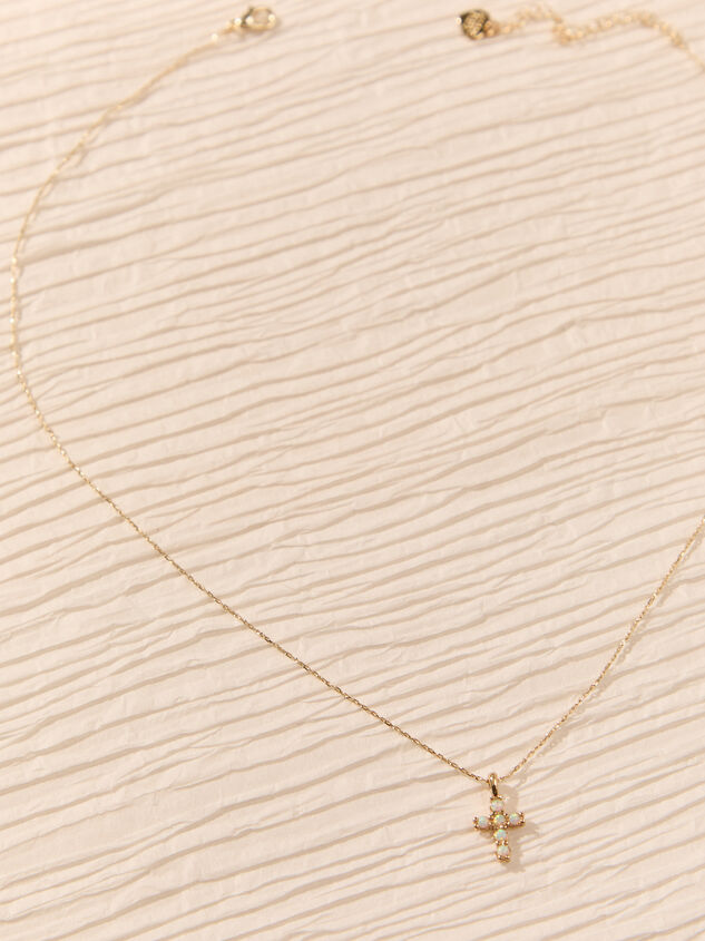 Luminous Faith Opal Cross Necklace - AS Kids