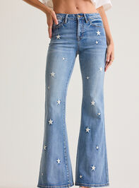 Jessica High Rise Star Embroidered Jeans Detail 4 - AS Kids