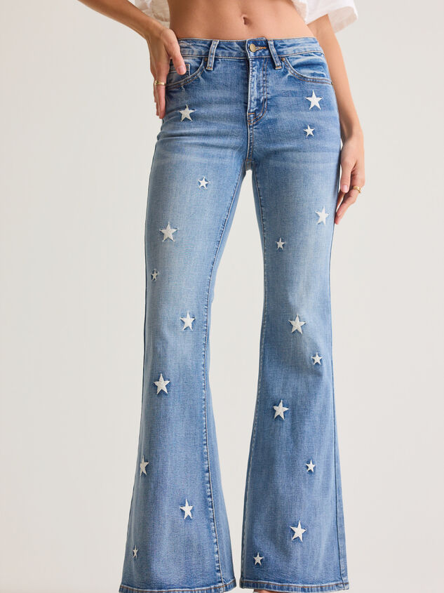 Jessica High Rise Star Embroidered Jeans Detail 4 - AS Kids