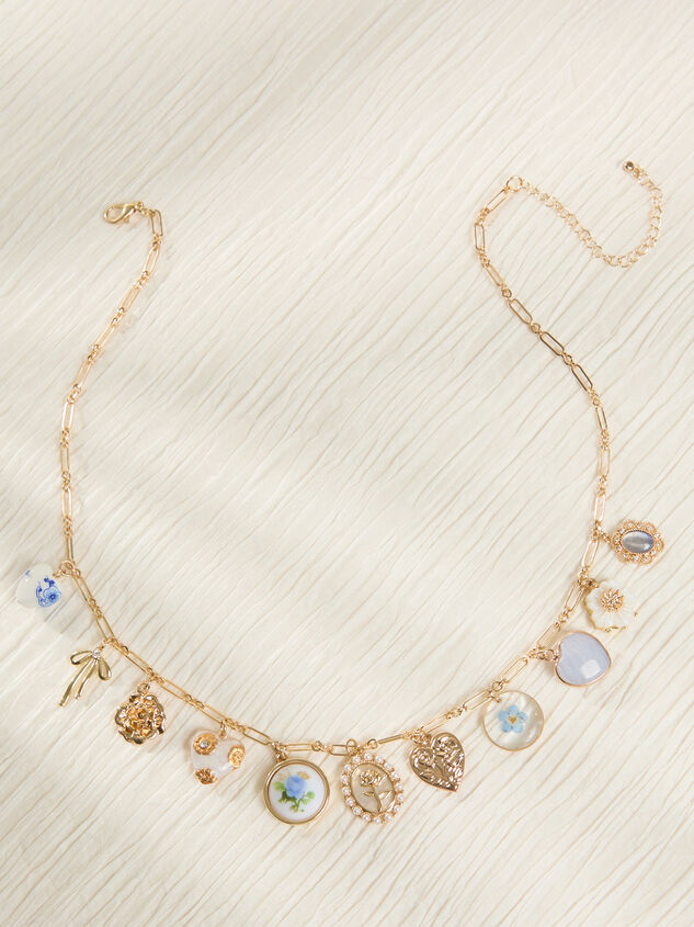 Antique Blue Floral Charm Necklace - ALTAR'D STATE KIDS