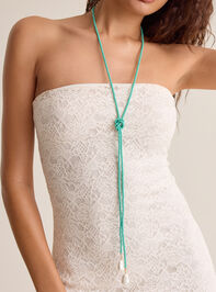 Teal Beaded Wrap Necklace Detail 2 - AS Kids