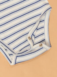 Louis Striped Long Sleeve Bodysuit Detail 4 - AS Kids