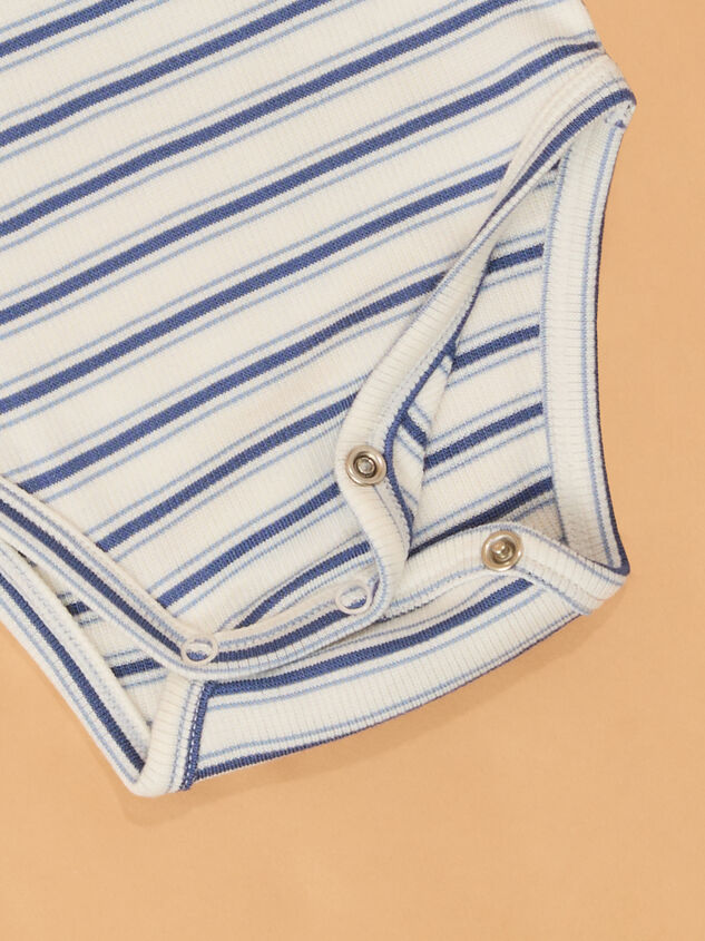 Louis Striped Long Sleeve Bodysuit Detail 4 - AS Kids