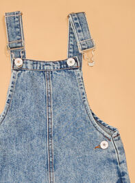 Madelyn Embroidered Daisy Overalls Detail 3 - AS Kids