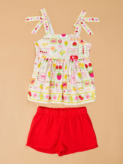 Capri Fruit Tile Print Short Set - AS Kids