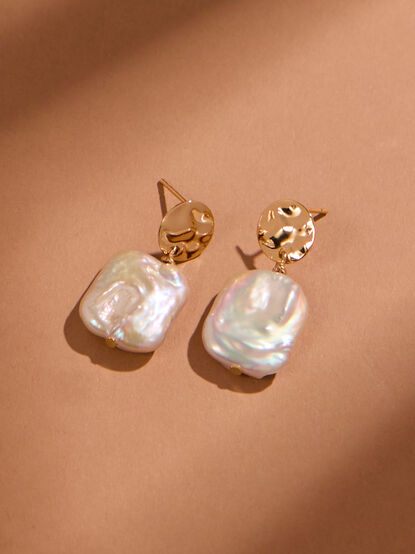 Hammered Pearl Dangle Earrings - ALTAR'D STATE KIDS