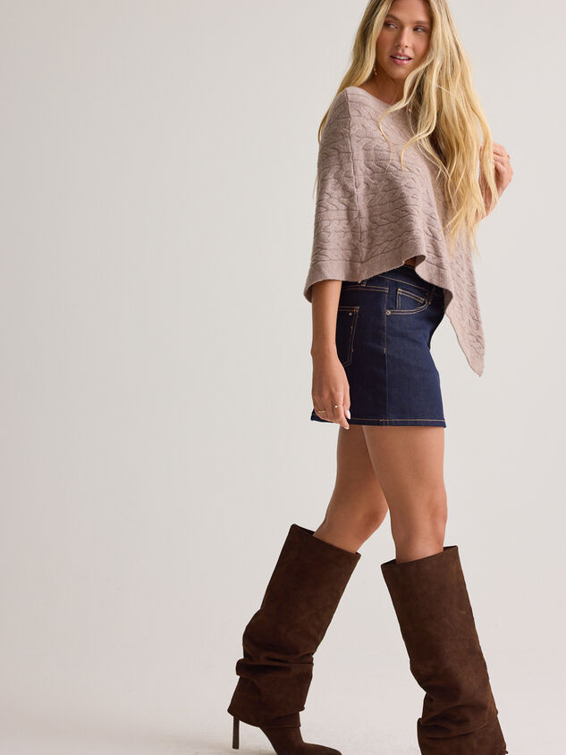 Constance Cable Knit Poncho Detail 5 - AS Kids