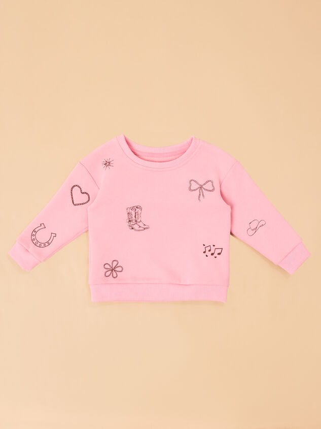 Cowgirl Icons Embroidered Sweatshirt Detail 3 - ALTAR'D STATE KIDS