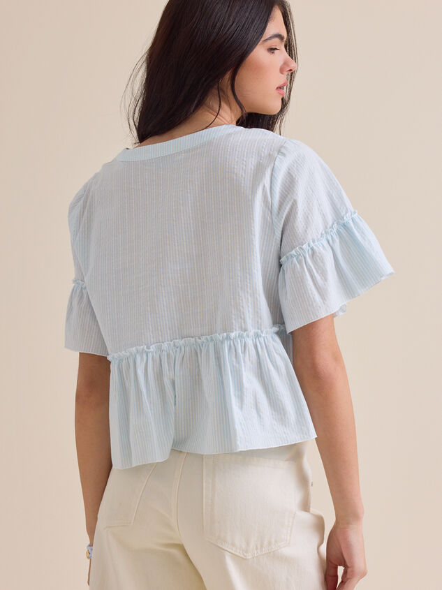 Calista Stripe Peplum Top Detail 4 - ALTAR'D STATE KIDS