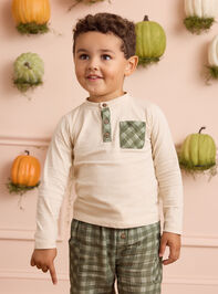 Hayes Gingham Long Sleeve Toddler Henley - AS Kids