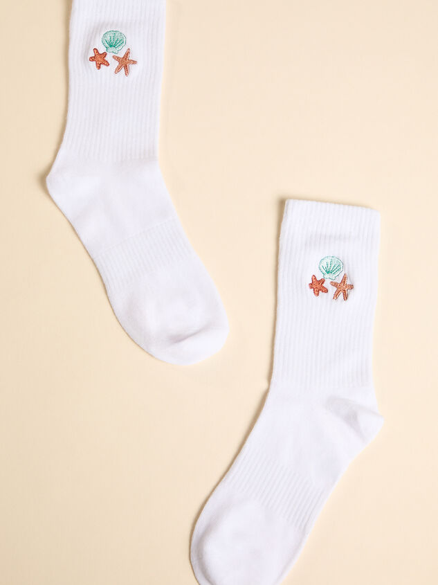Embroidered Seashell Crew Sock - ALTAR'D STATE KIDS