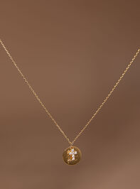 18K Faith Over Fear Coin Necklace Detail 2 - ALTAR'D STATE KIDS