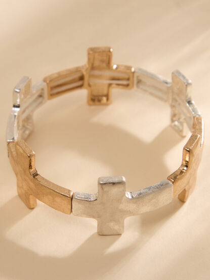 Hammered Cross Stretch Bracelet - ALTAR'D STATE KIDS