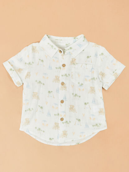 Vacay Beach Icon Button Up - ALTAR'D STATE KIDS