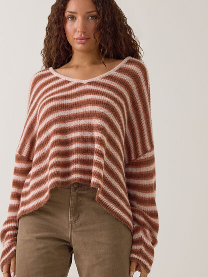 Elora Striped Oversized Sweater - AS Kids