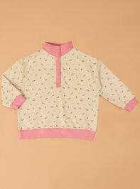 Ava Floral Half Snap Pullover - AS Kids