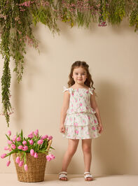 Lani Floral Top and Skort Set Detail 2 - ALTAR'D STATE KIDS