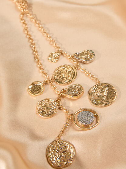 Coin Charm Lariat Necklace - AS Kids